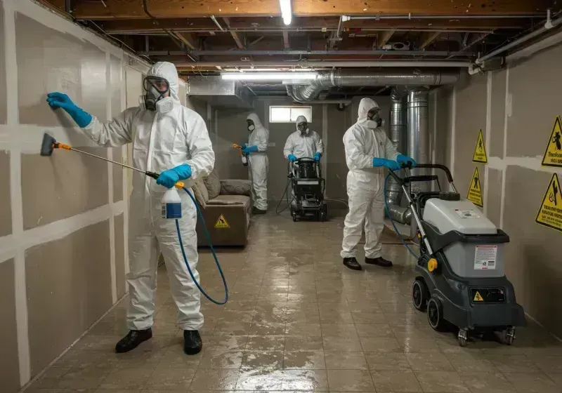 Basement Moisture Removal and Structural Drying process in Mitchellville, MD